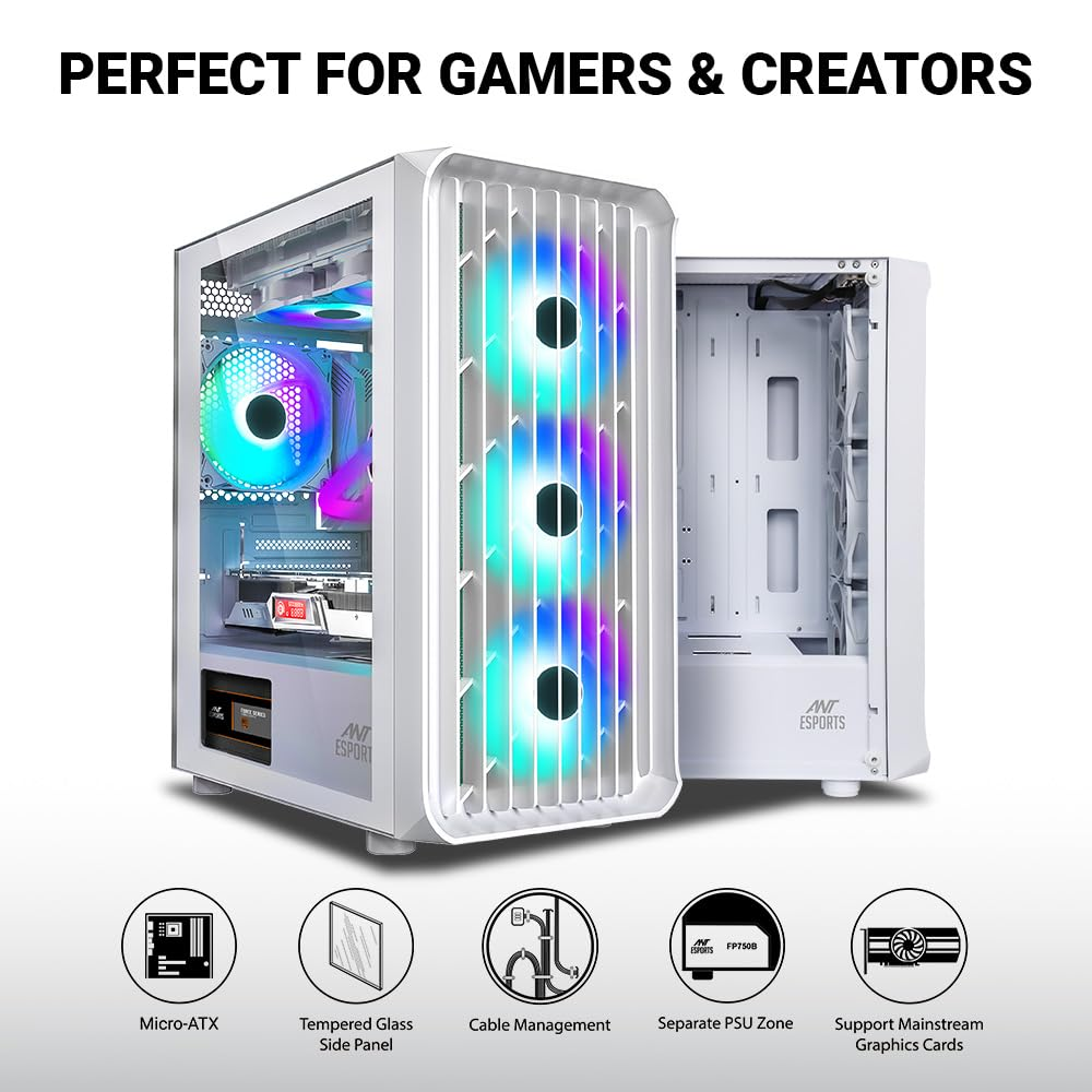 ANT ESPORTS 205 Mini 6F Gaming Cabinet (White)