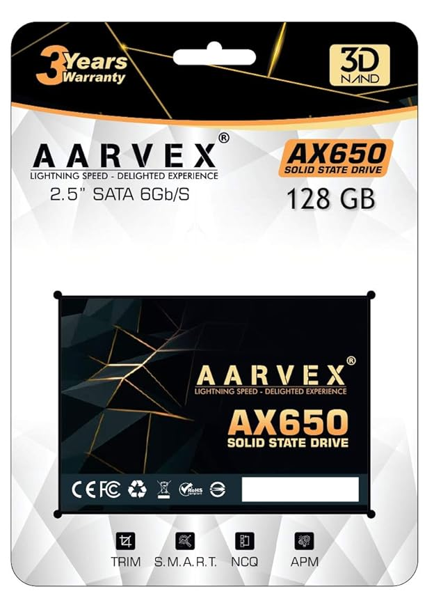 Aarvex Internal SSD 128GB SATA (AX650 )