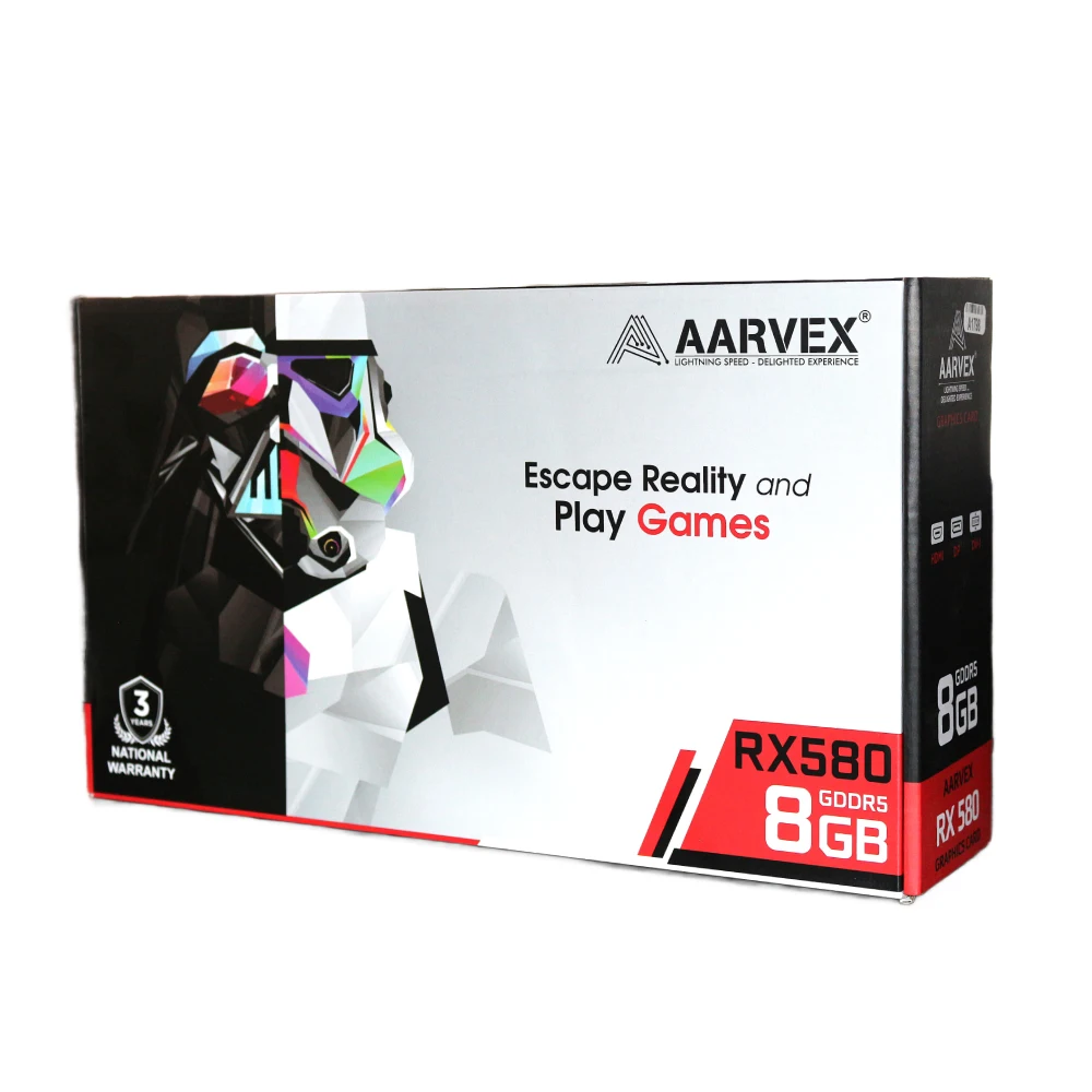 Aarvex Graphic Card RX580 8GB DDR5 Dual Fan