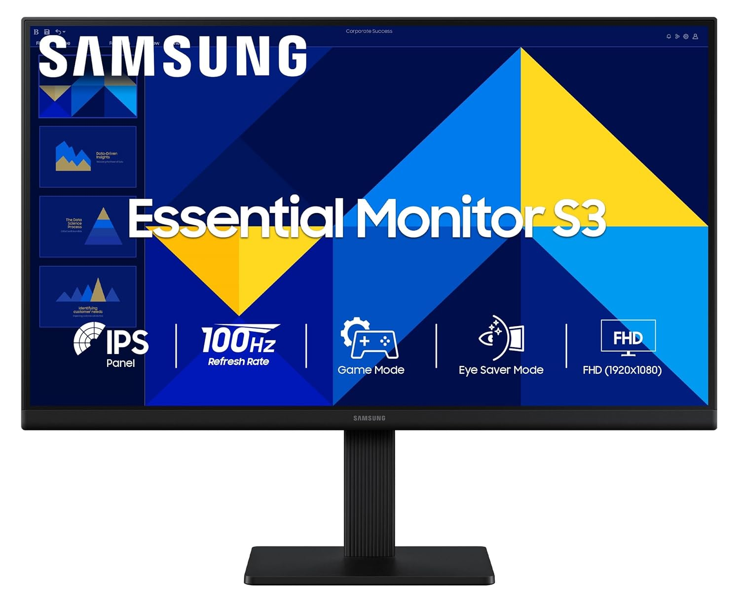 Samsung LED Monitor 24" FHD IPS 100Hz with HDMI | VGA (24D300)