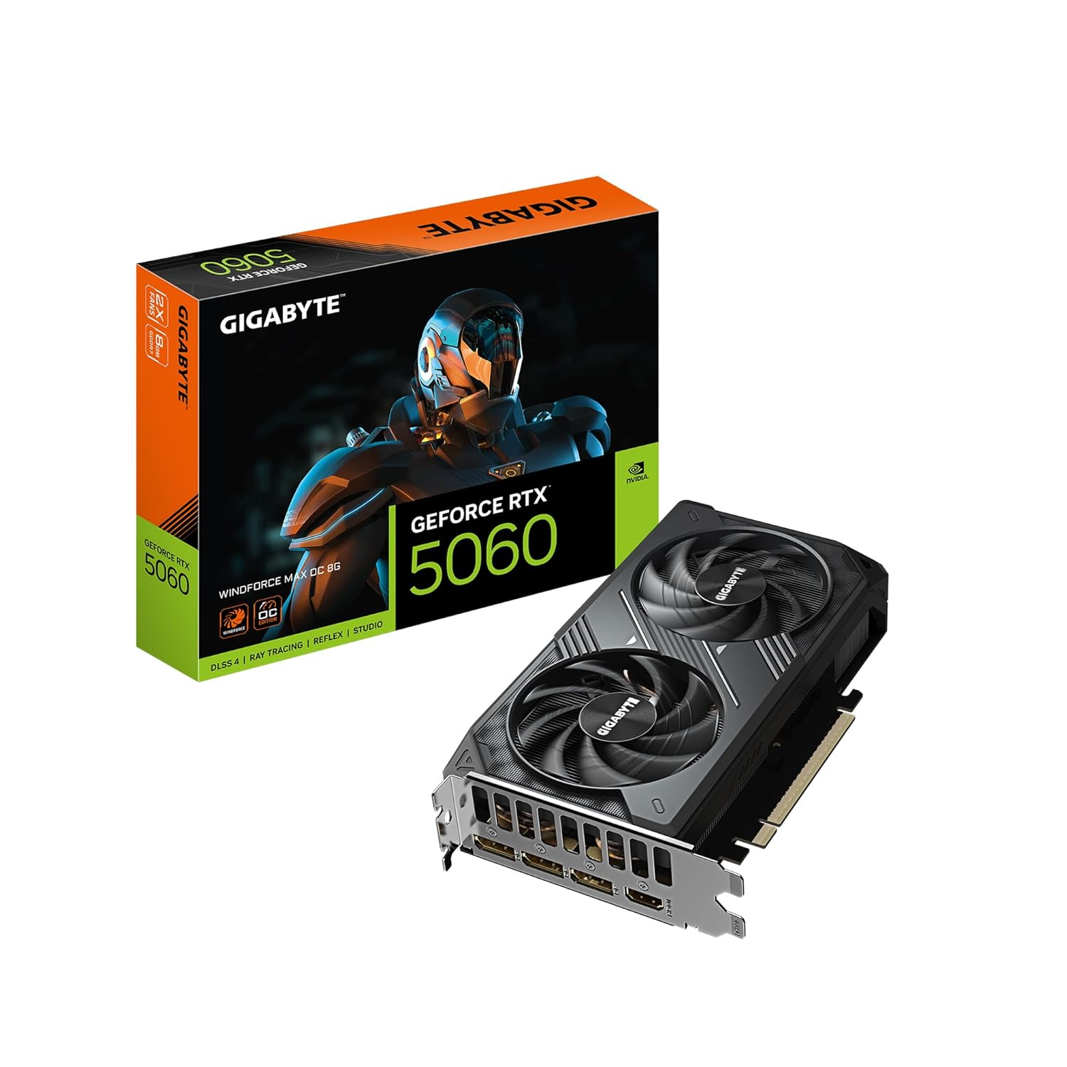 Gigabyte Graphic Card RTX 5060 8GB DDR7 Windforce Max OC 8G