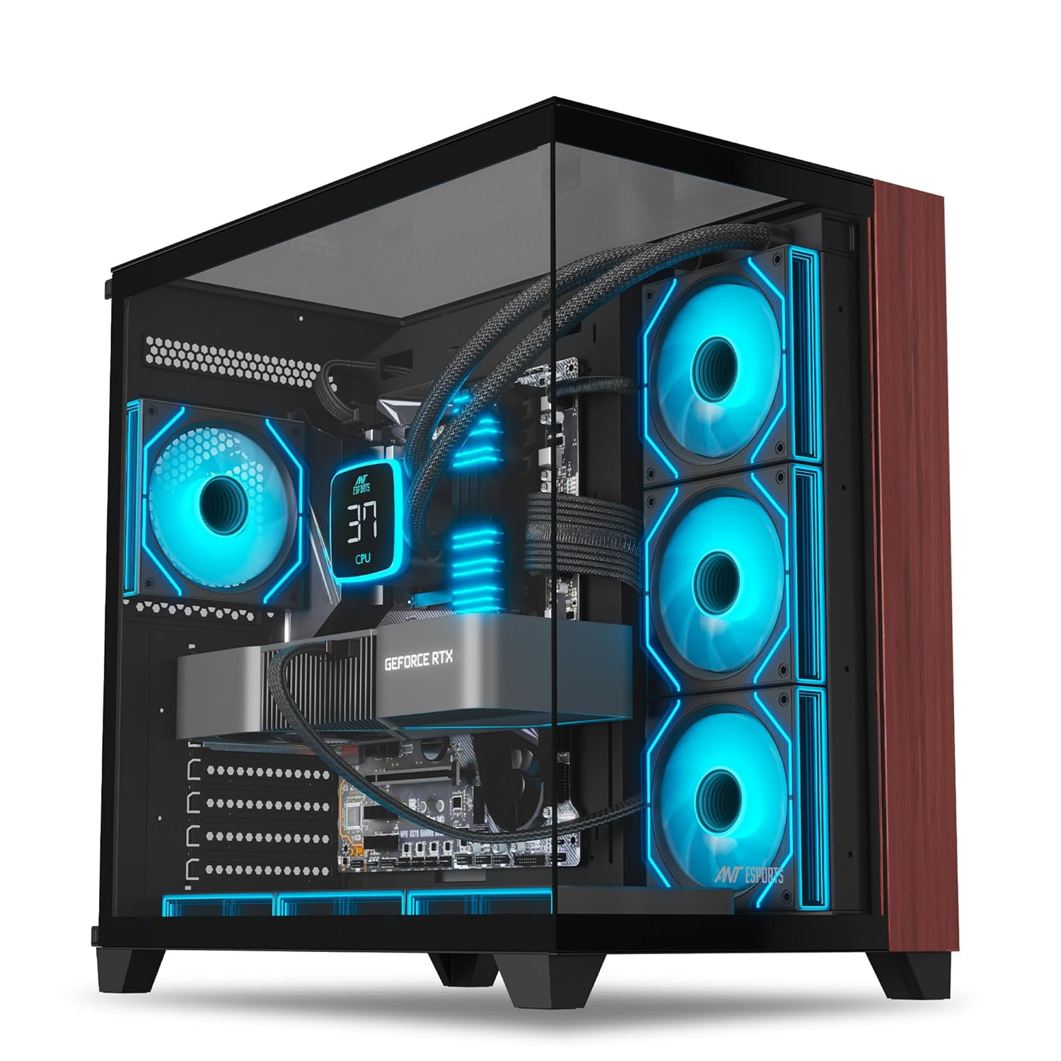 ANT ESPORTS Crystal X4 Gaming Cabinet (Black)