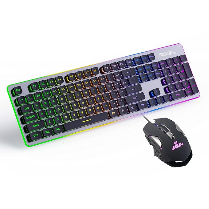COCO SPORTS GLASSY Gaming Gear Wired Keyboard & Mouse Combo 