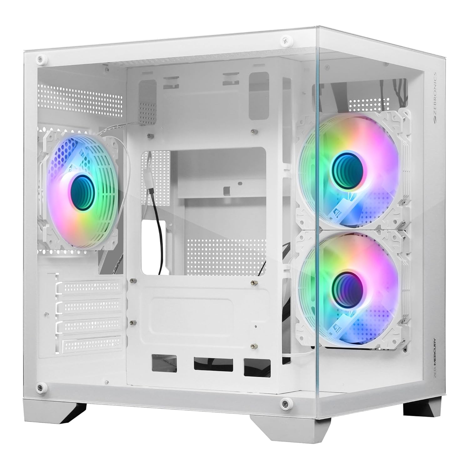 ZEBRONICS Mercury Premium Gaming Chassis Cabinet (White)