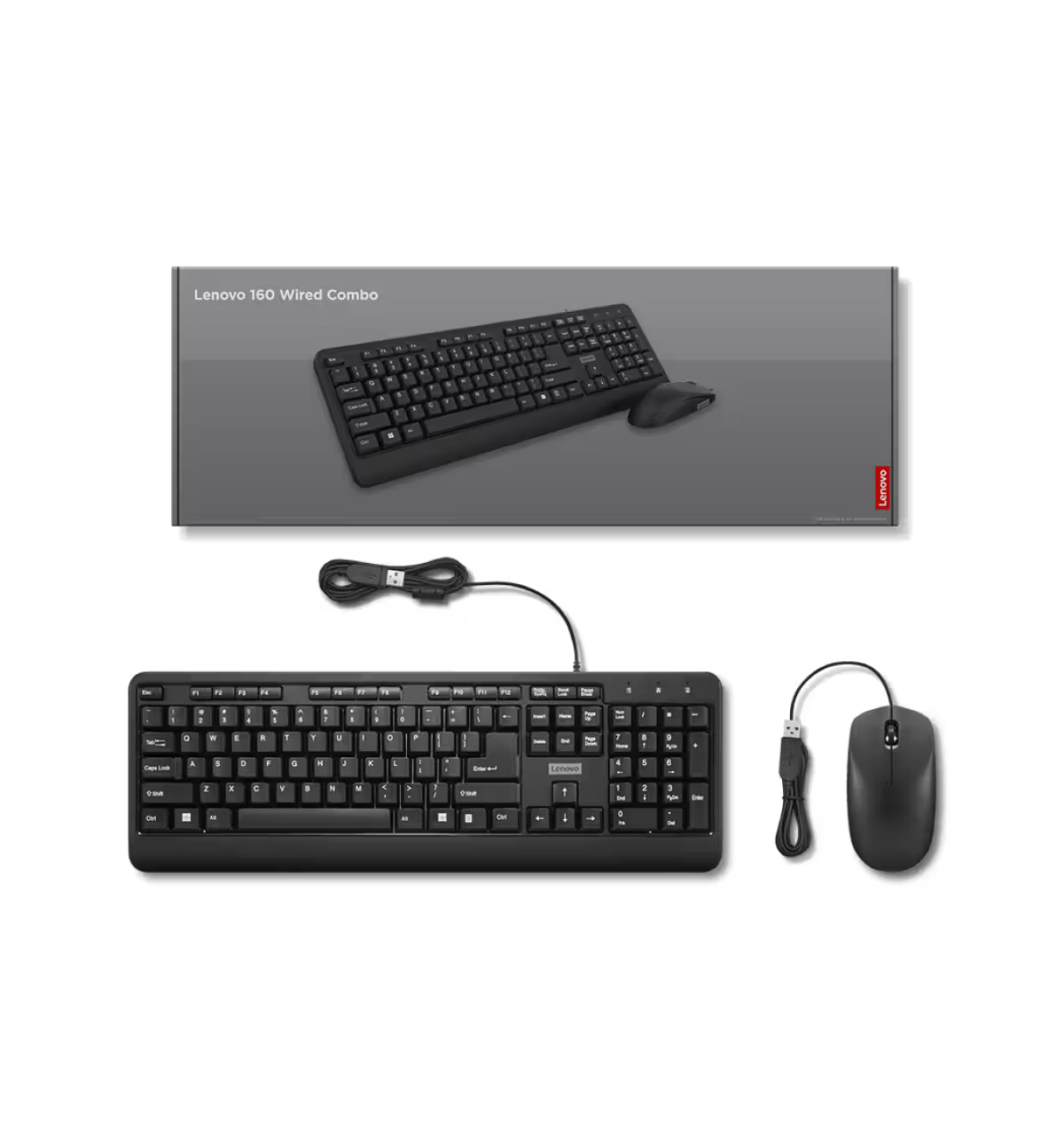 LENOVO 160 Wired Keyboard and Mouse Combo