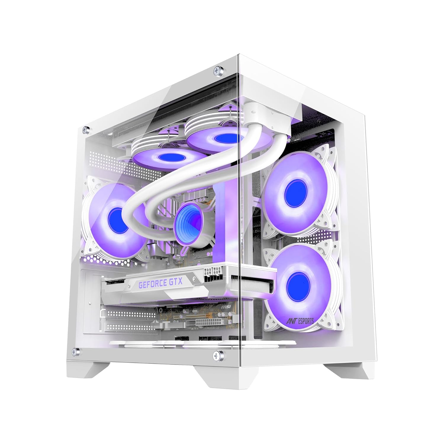 ANT ESPORTS Crystal Z2 Gaming Cabinet (White)