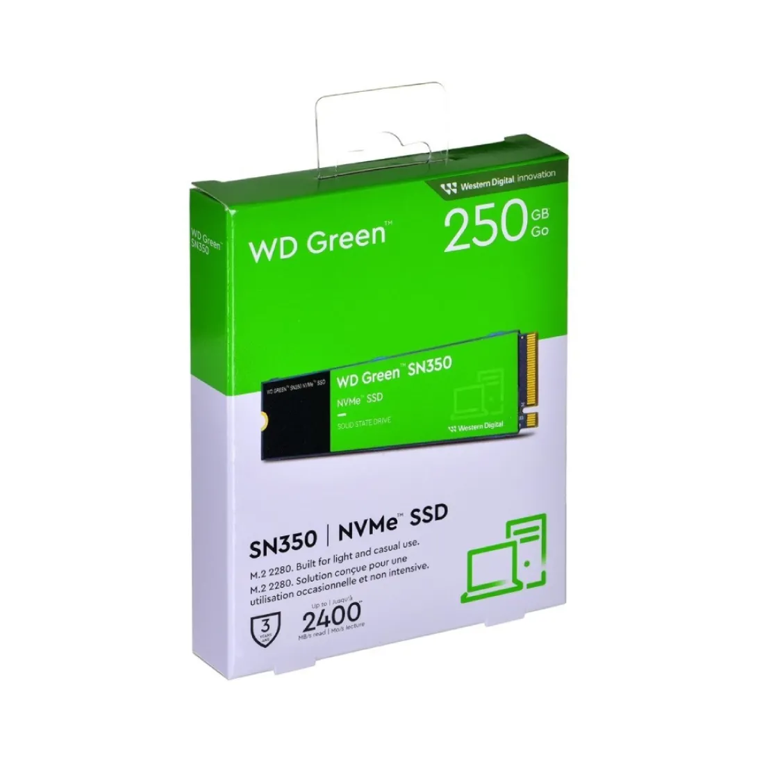 WD Internal SSD 250GB NVMe 2280 Green (SN350)