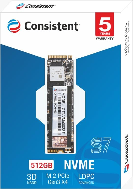 Consistent Internal SSD 512GB NVMe 2280