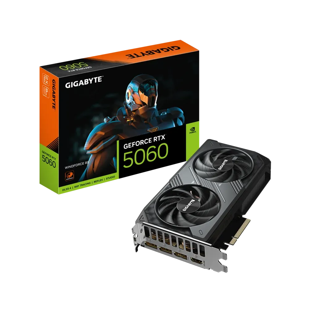 Gigabyte Graphic Card RTX 5060 8GB DDR7 Windforce 8G Dual Fan