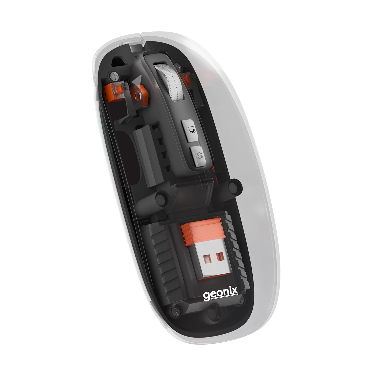geonix CRYSTAL Dual Mode Wireless Mouse (Black)