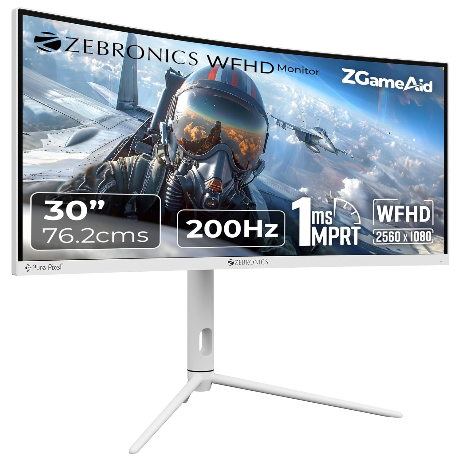 ZEBRONICS-N30A Curved Gaming  Monitor (White)