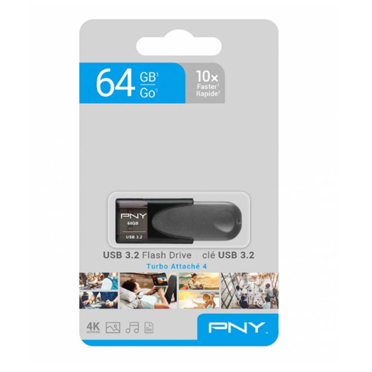 PNY Pendrive Turbo Attach 4 64GB USB 3.2