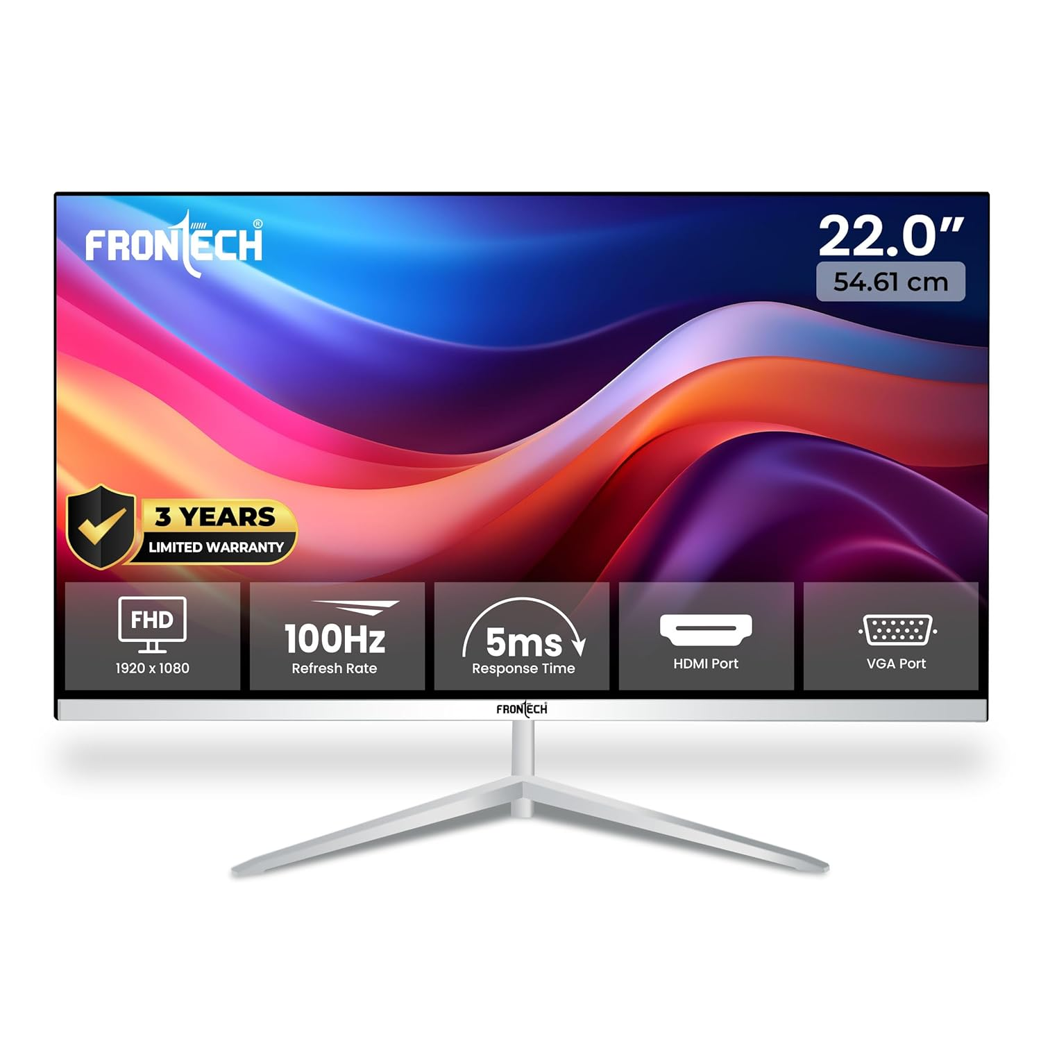 FRONTECH 22-inch Ultima Series   (White, MON-0091)