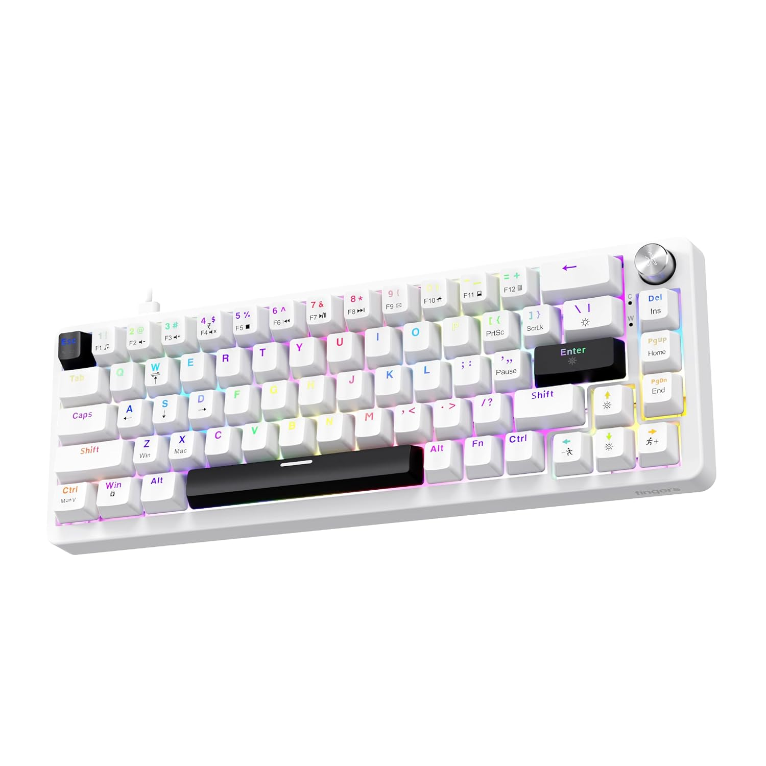 FINGERS Savage-MK2 Wired Mechanical Gaming Keyboard (White)
