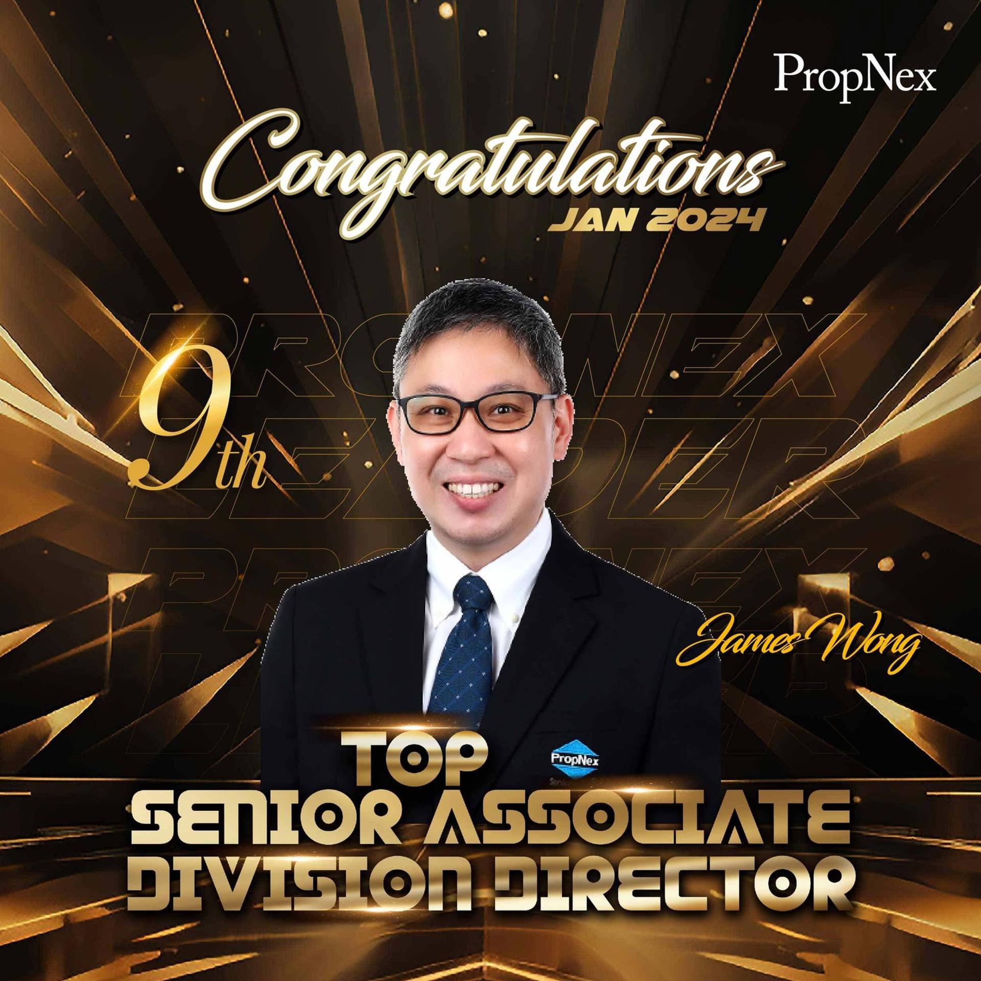9th, Top Senior Associate Division Director, PropNex, Jan 2024