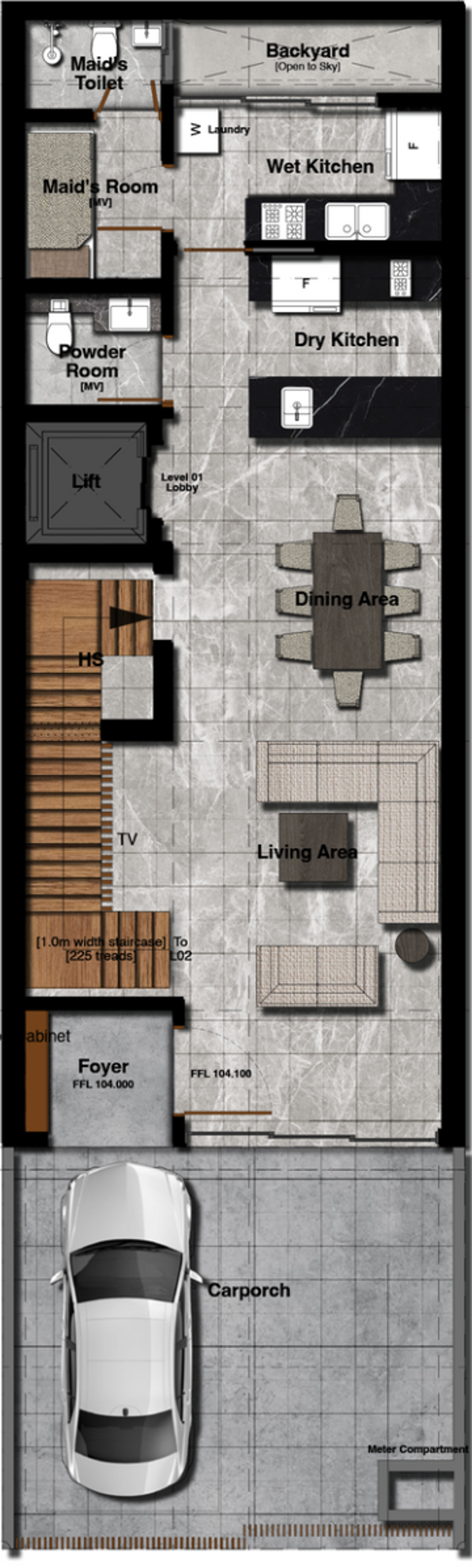 Brand New Freehold Terrace At District 15 floor plan