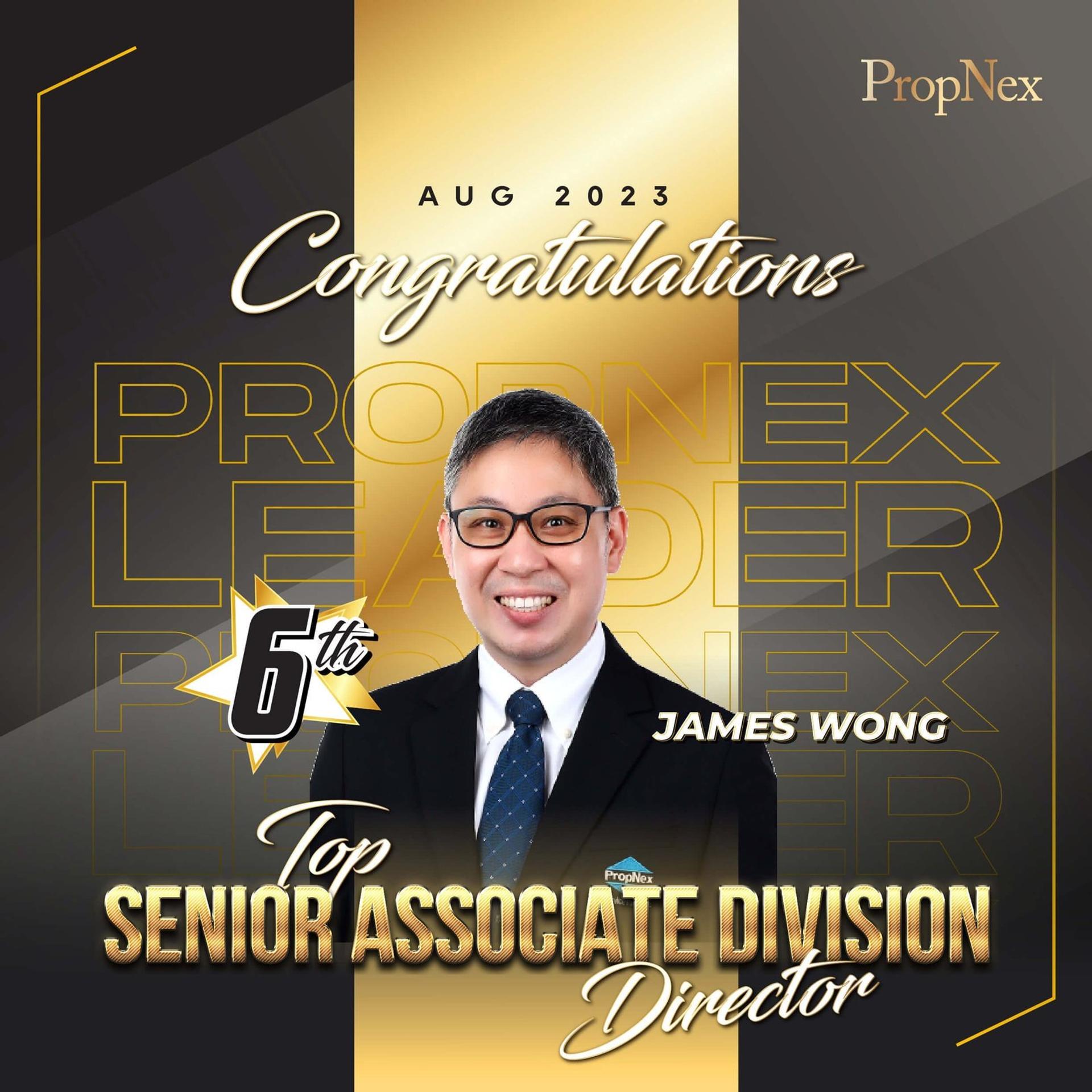 6th, Top Senior Associate Division Director, PropNex, Aug 2023