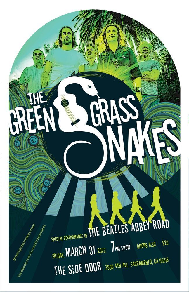 Green Grass Snakes play The Beatles — Abbey Road poster