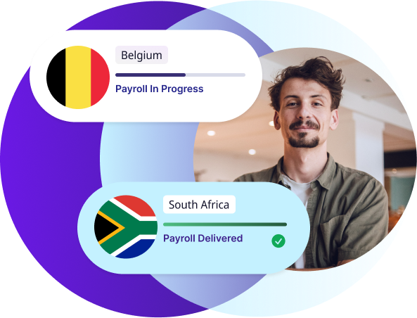 Payroll being processed in Belgium and completed South Africa