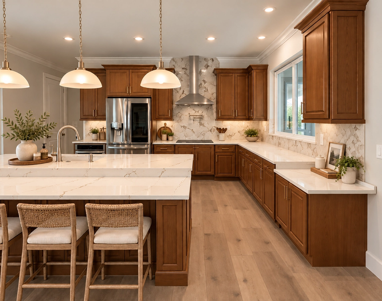 decorated kitchen with an accessible countertop
