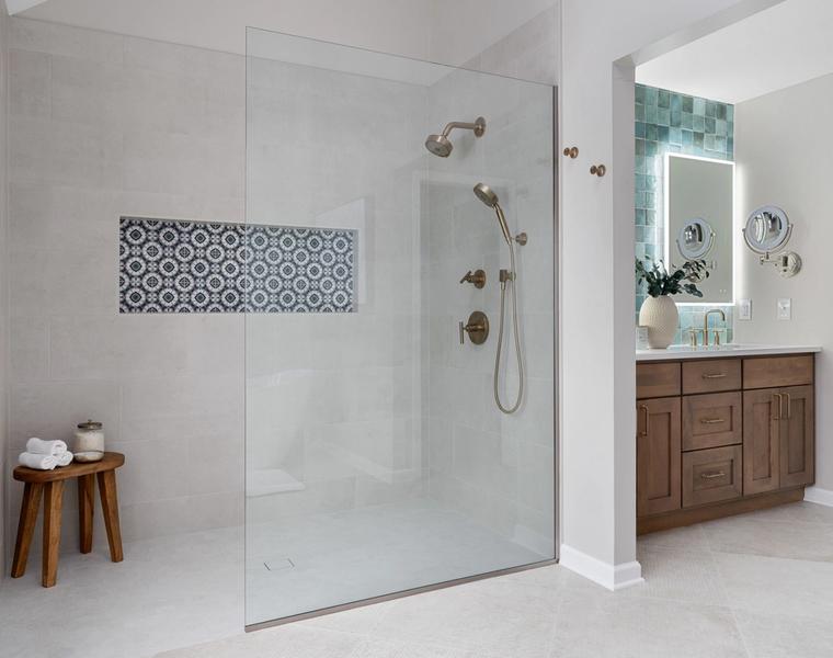 accessible, zero-entry bathroom