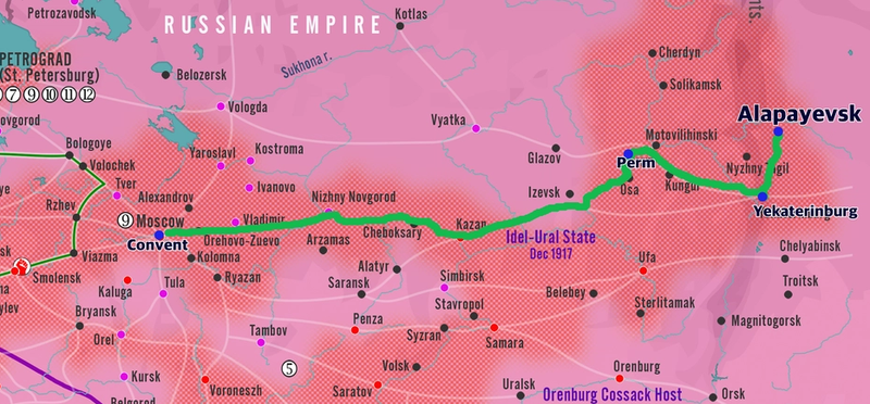 Map of Elizabeth and Barbara's Journey away from the Convent
