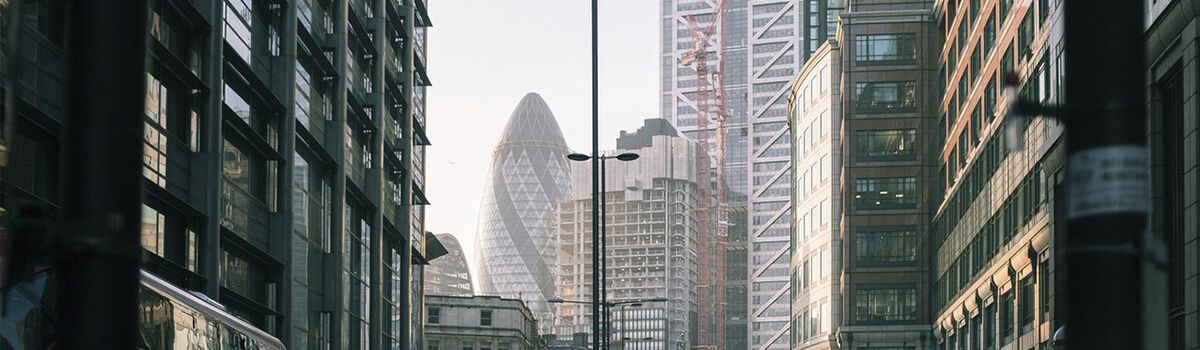 Photo of inner city London street and buildings.