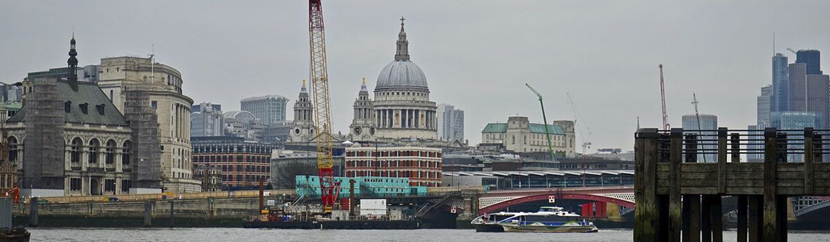 Photo taken of London and the river Thames.