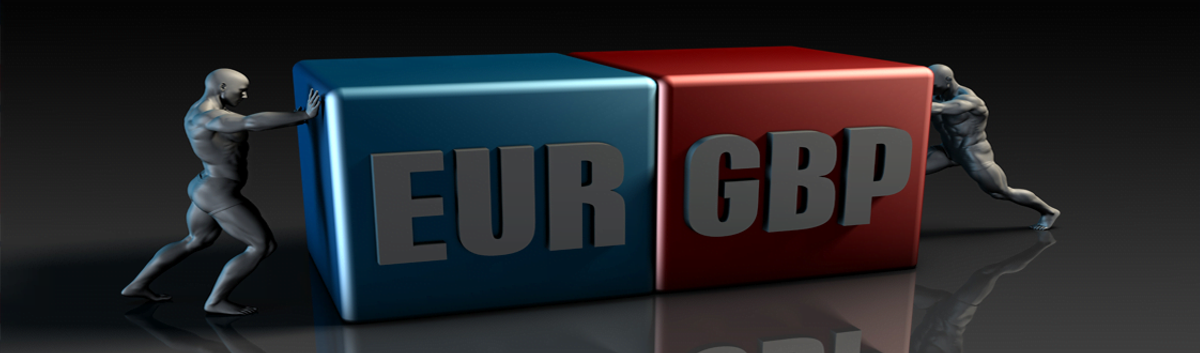 A graphic of the Euro/GBP current pairings being pushed together by people. 