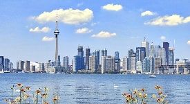 Photo of the Toronto skyline in Canada.