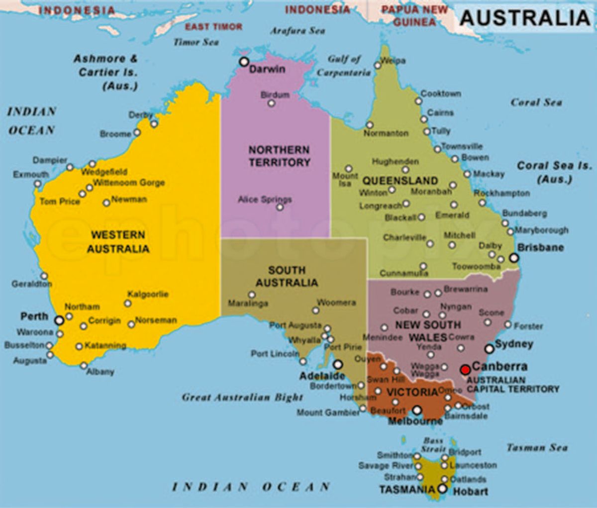 map of australia
