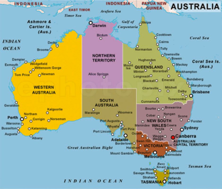 map of australia