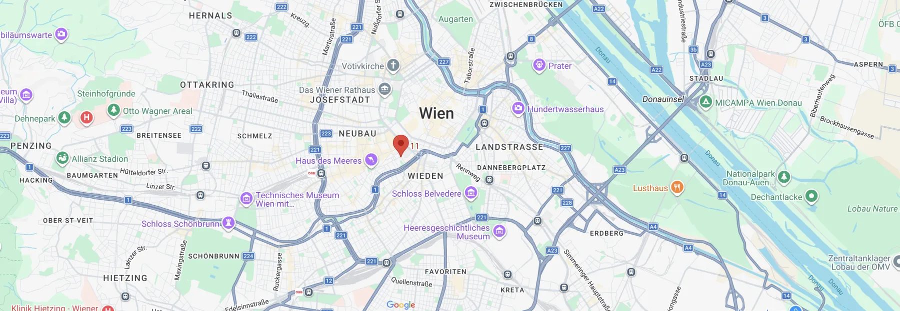 Karte der Umgebung des Café Sperl