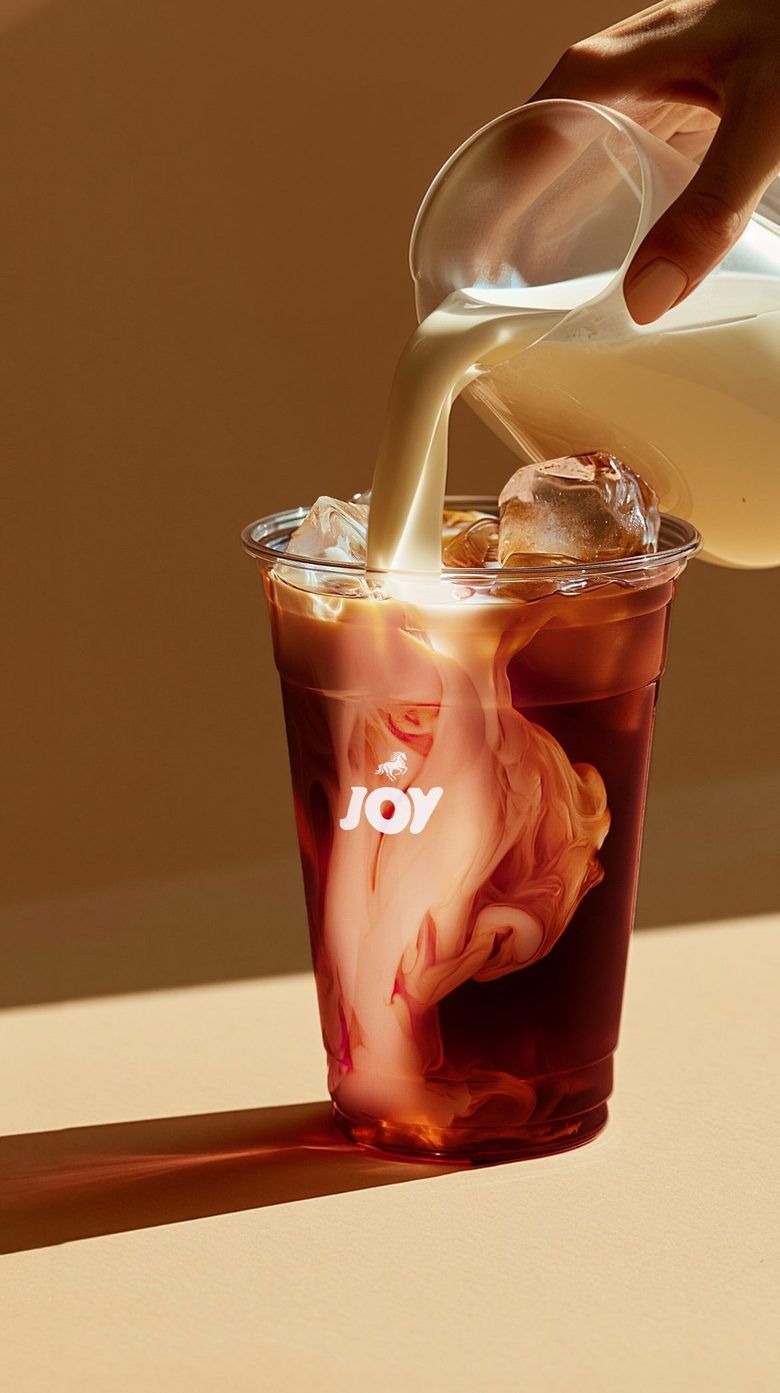 Silk tea being poured over ice