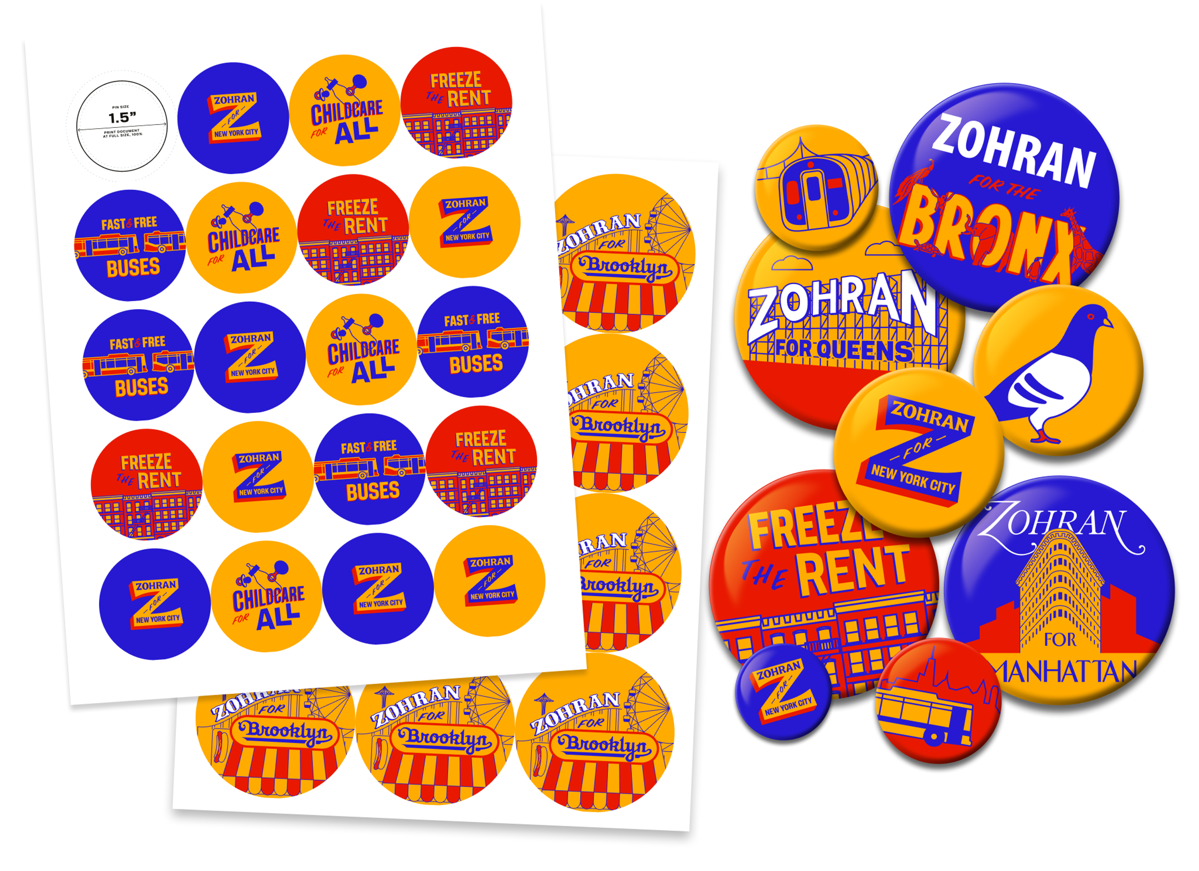 Sticker sheet and buttons