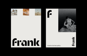 Two posters featuring the Frank logo and colorful photos