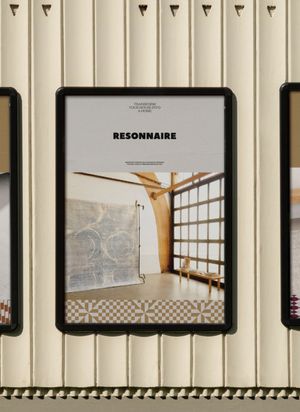 Posters featuring branding for Resonnaire