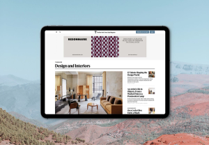 A screenshot of a tablet showing The New York Times Style Magazine with an advertisement for Resonnaire
