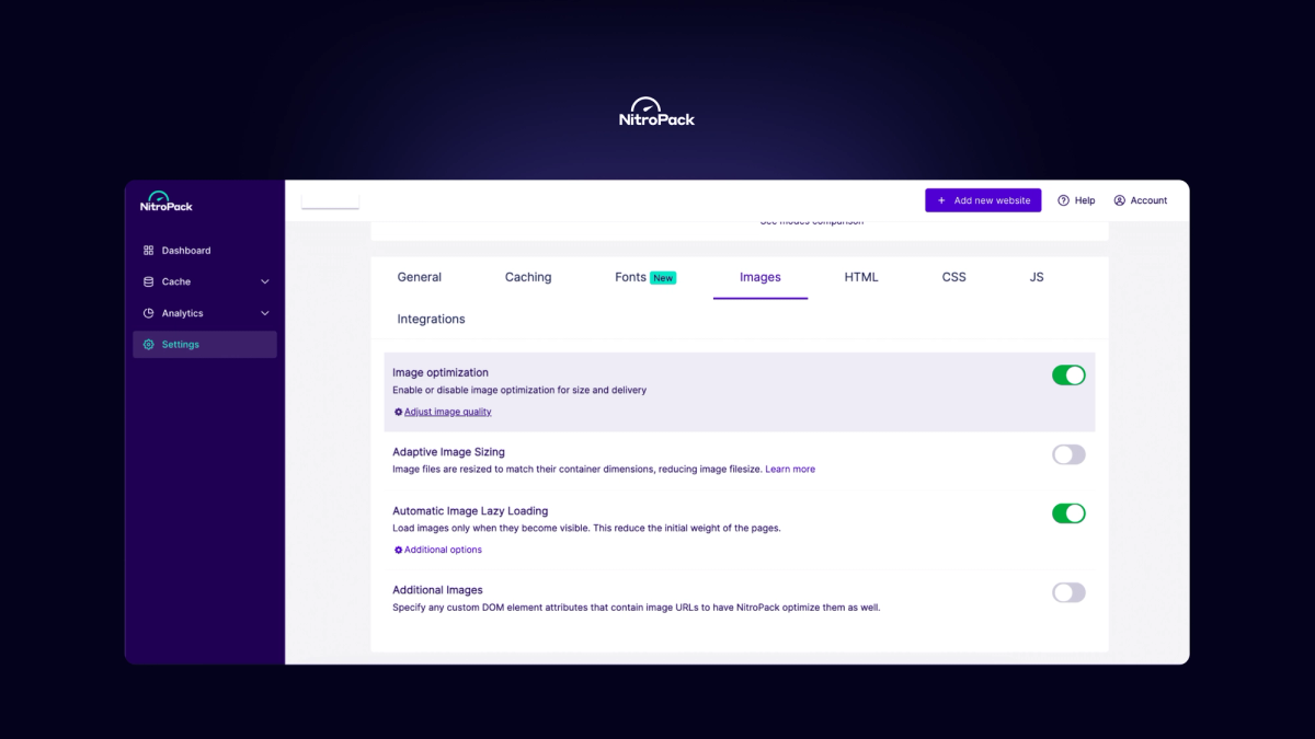 NitroPack Webapp