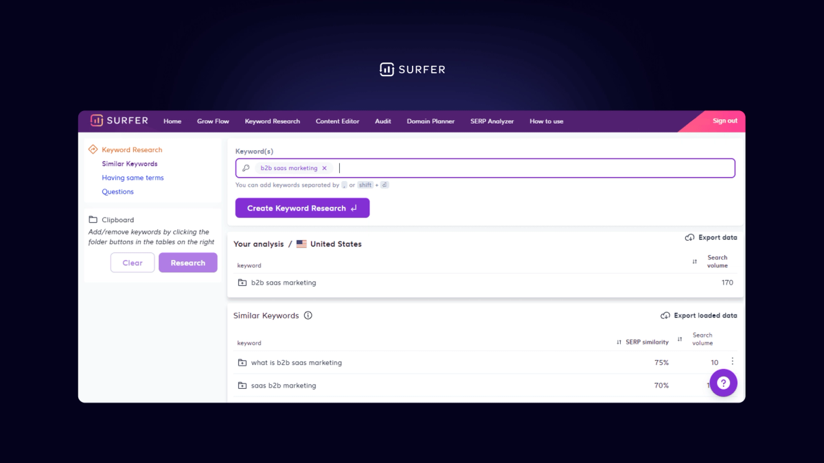 Surfer Web Page
