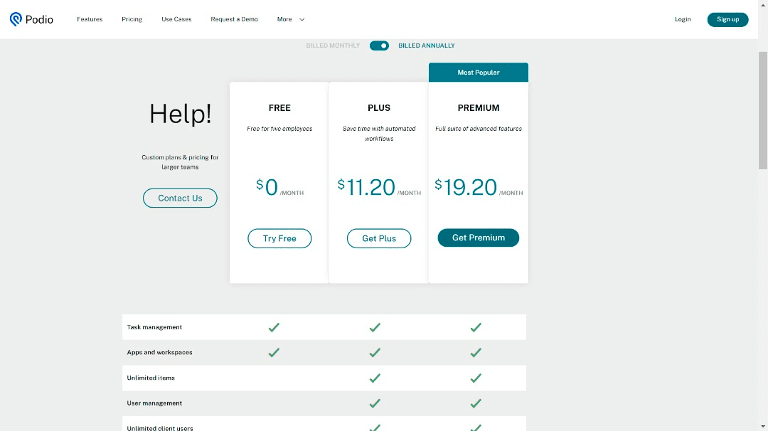 Podio Pricing