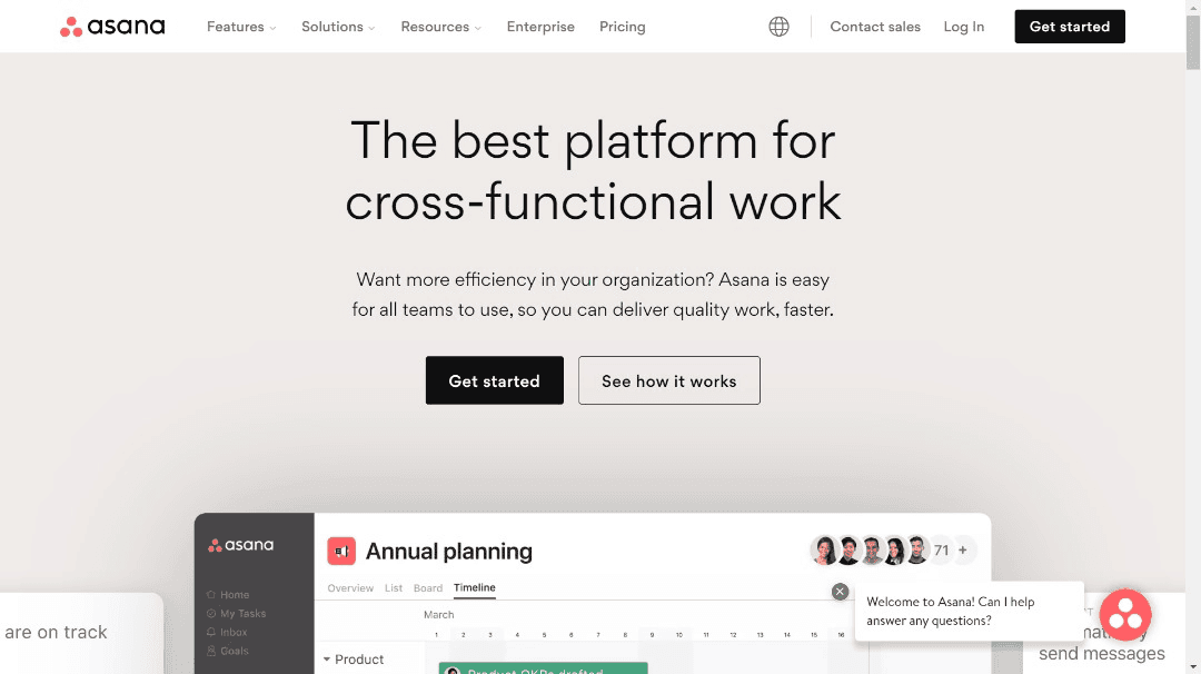 Asana Webpage