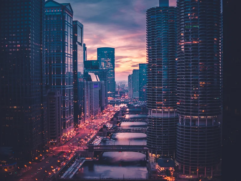 Vista aérea de edificios modernos en la ciudad