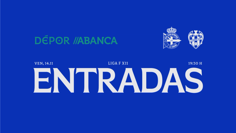 Os abonados e abonadas xa poden retirar a súa invitación obrigatoria para o Dépor ABANCA - Levante UD do venres 14 de novembro ás 19:30 en ABANCA-RIAZOR