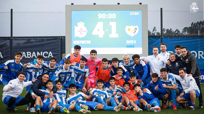 O Xuvenil A supera con claridade ao Rayo Vallecano e medirase ao CD Tenerife en cuartos de final da Copa del Rey