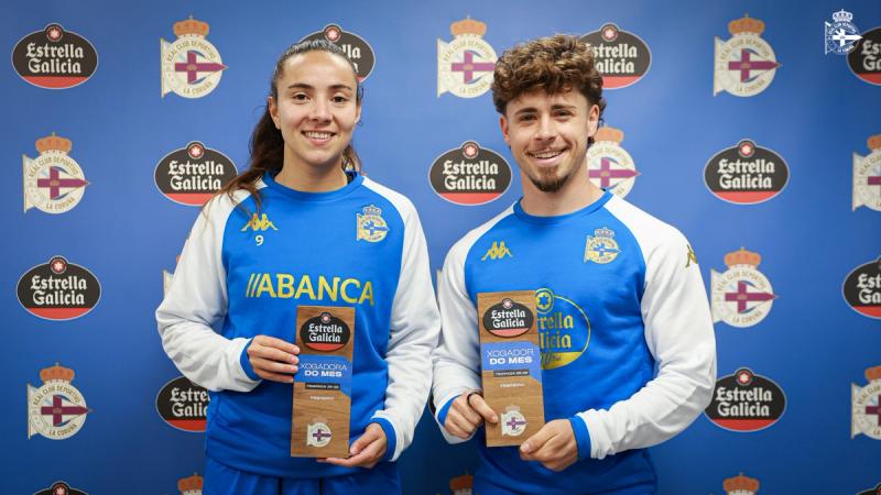 Mario Soriano e Espe Pizarro recibiron o Premio Estrella Galicia ao mellor xogador do mes de febreiro