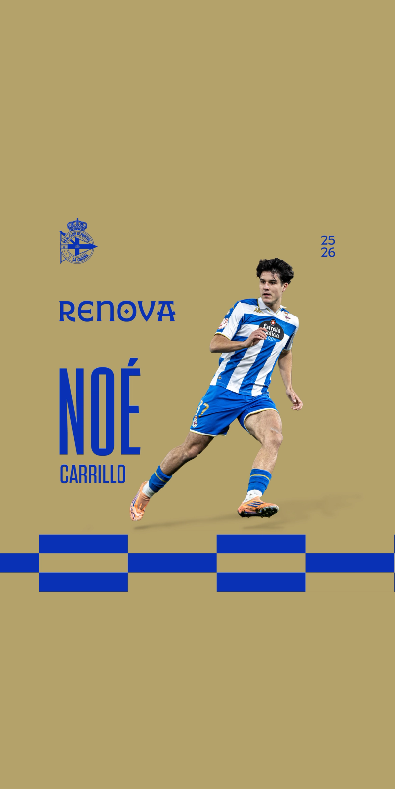 Noé Carrillo renueva por el RC Deportivo hasta 2029