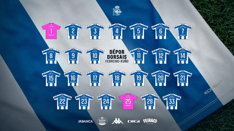 Dorsales del Dépor hasta final de la temporada 2024-25