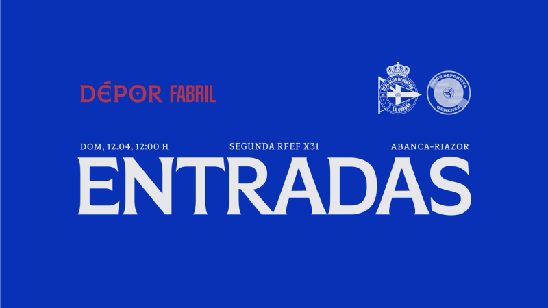 Os socios e socias deben retirar a súa entrada gratuíta e obrigatoria para o Fabril - UD Ourense que se xogará o domingo 12 de abril ás 12:00 en ABANCA-RIAZOR