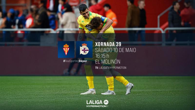 O Dépor mídese en El Molinón ao Sporting de Gijón o sábado 10 de maio ás 16:15
